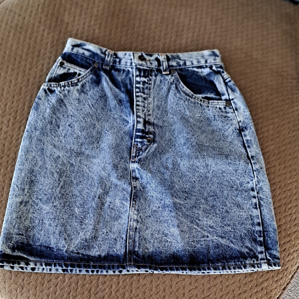 Vintage Lifesavers Acid Washed Denim Skirt Size: 11